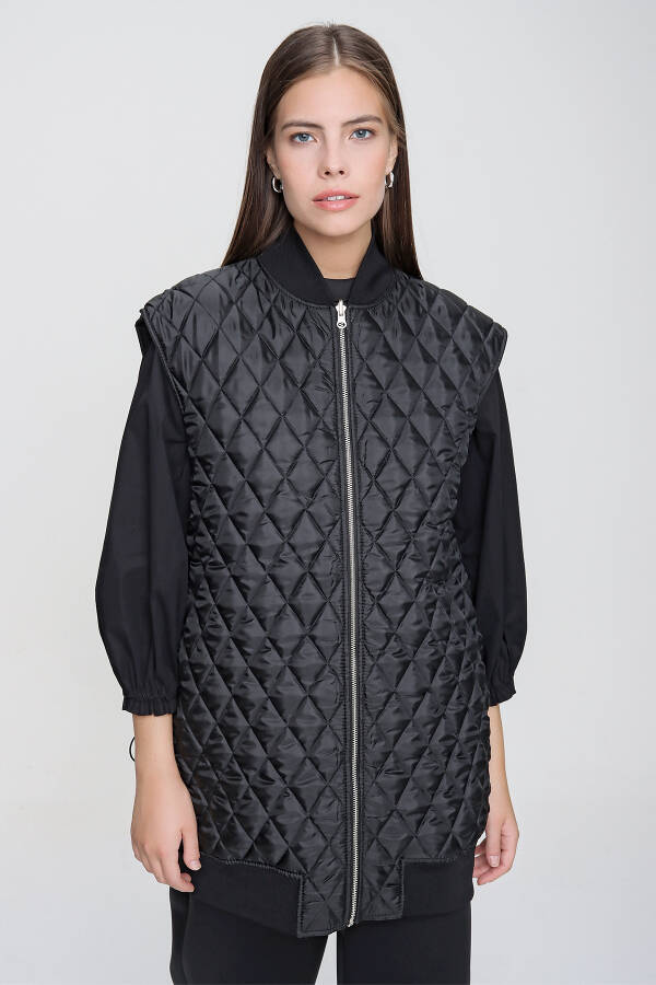 Siyah Bomber Yelek - 6
