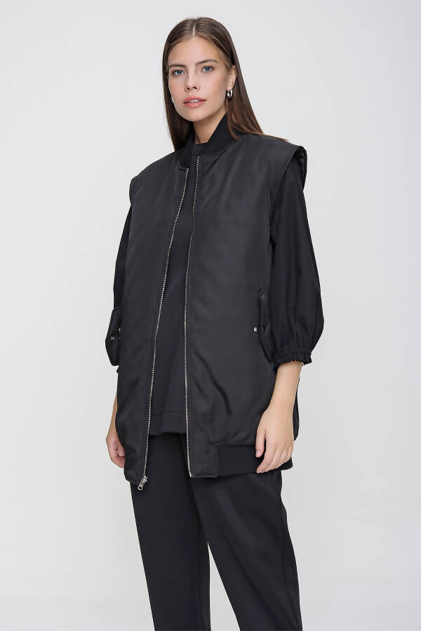 Siyah Bomber Yelek - 1