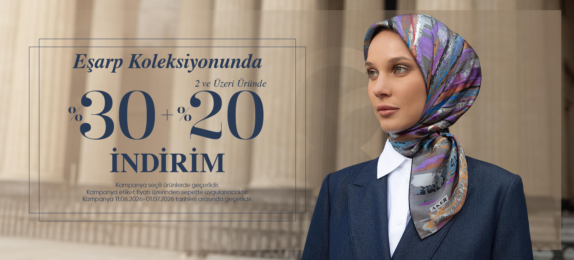 Eşarp ve şallarda % 30 2 ve üzeri % 20 