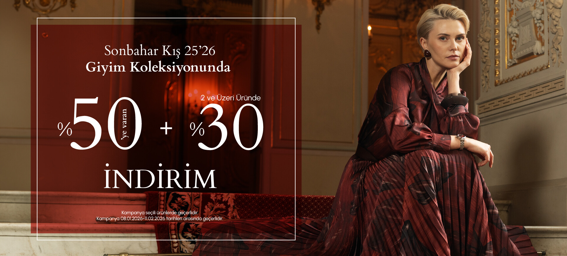 Giyim % 50 + 2 ve üzeri % 30 İndirim