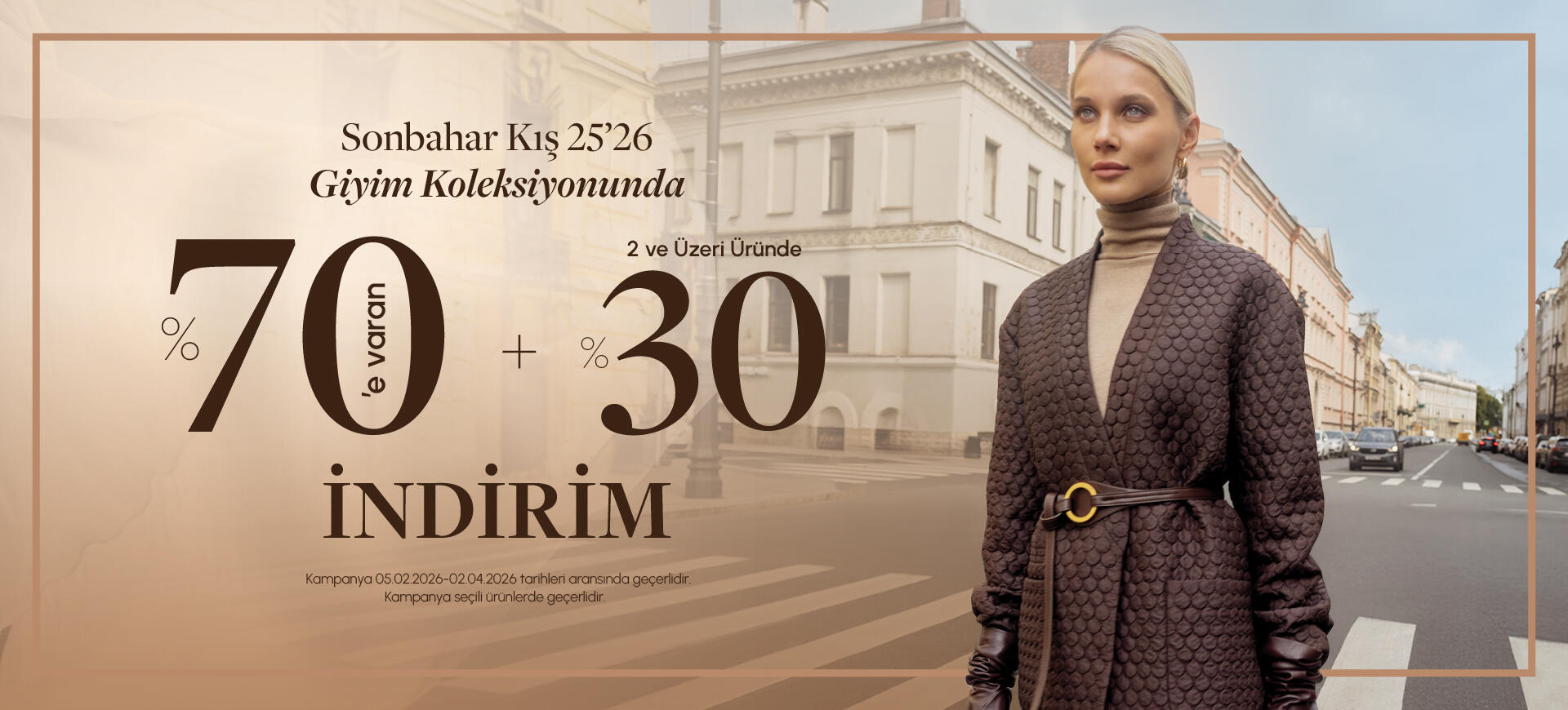 Giyim % 50 + 2 ve üzeri % 30 İndirim