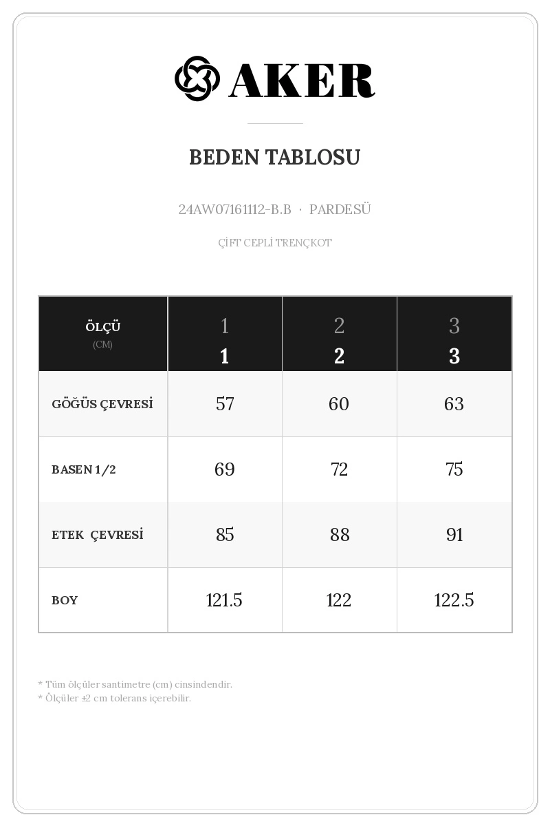 24AW07161112 Beden Tablosu