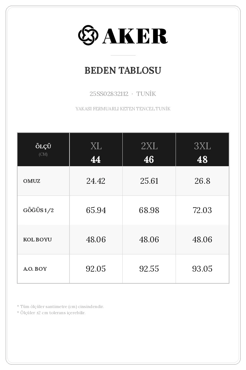25SS02832112 Beden Tablosu