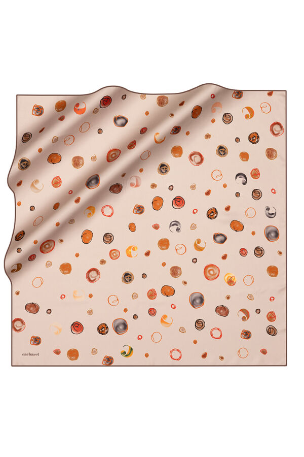 Açık Bej 90X90 İpek Twill Eşarp - Cacharel
