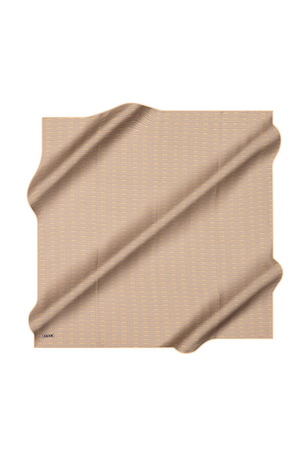 Açık Gri 90X90 İpek Krep Saten Eşarp - 1