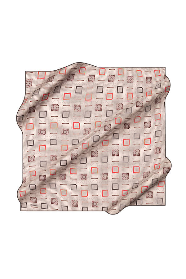 Açık Gri 90X90 İpek Krep Saten Eşarp - 1