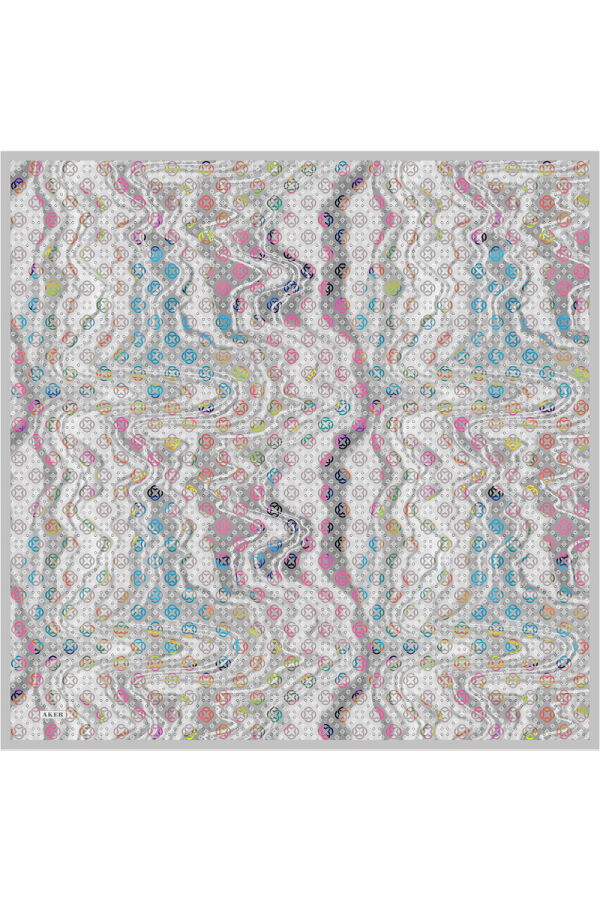 Açık Gri 90X90 İpek Twill Eşarp - 1