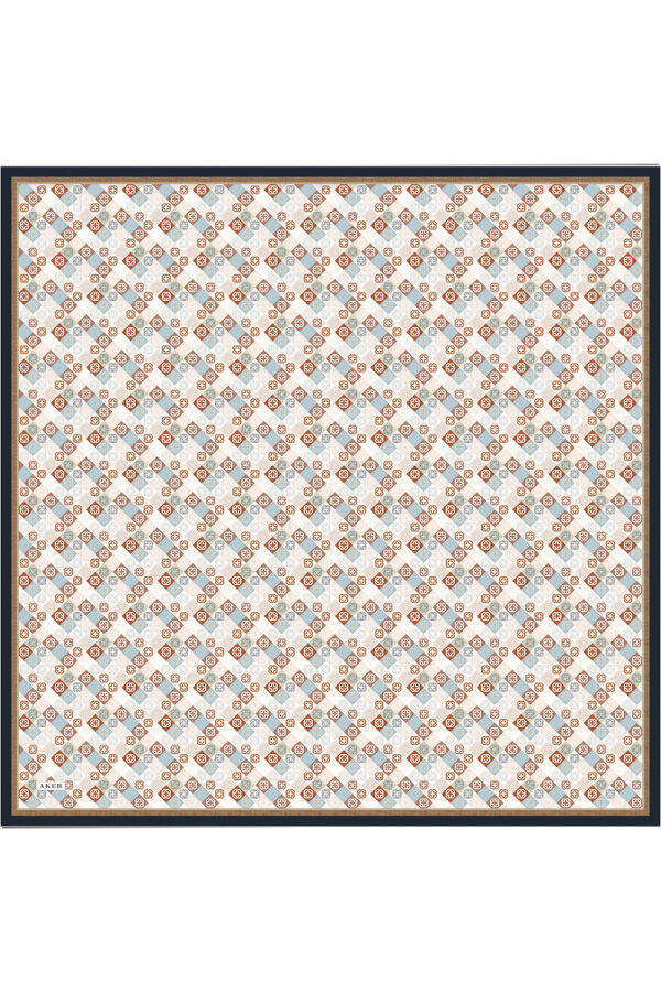 Açık Kahverengi 90X90 İpek Twill Eşarp - Aker