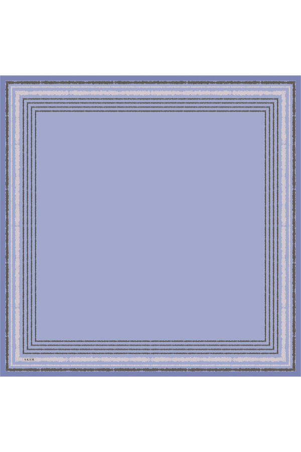Açık Mavi 90X90 İpek Krep Saten Eşarp - Aker