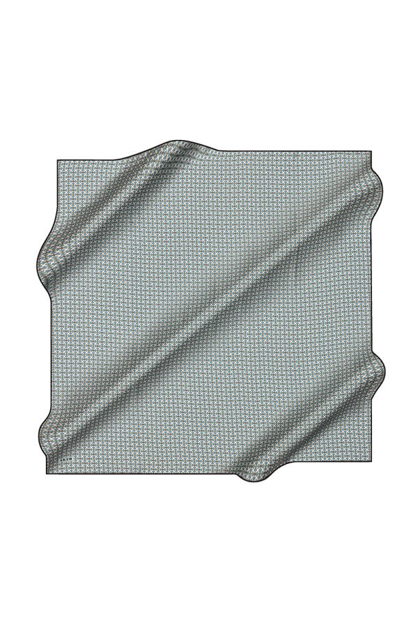 Açık Mavi 90X90 İpek Krep Saten Eşarp - 1