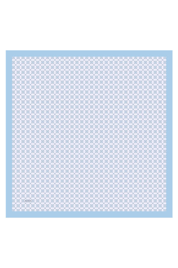 Açık Mavi 90X90 İpek Twill Eşarp - 1