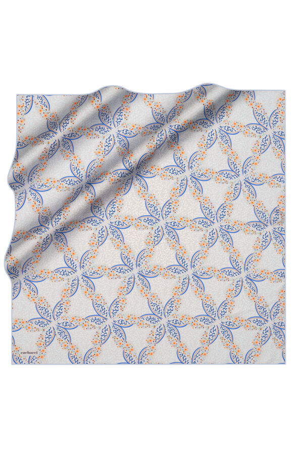 Açık Mavi 90X90 İpek Twill Eşarp - Cacharel