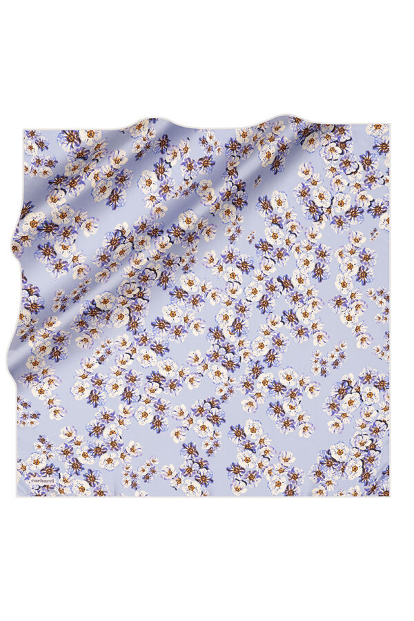 Açık Mavi 90X90 İpek Twill Eşarp - Cacharel