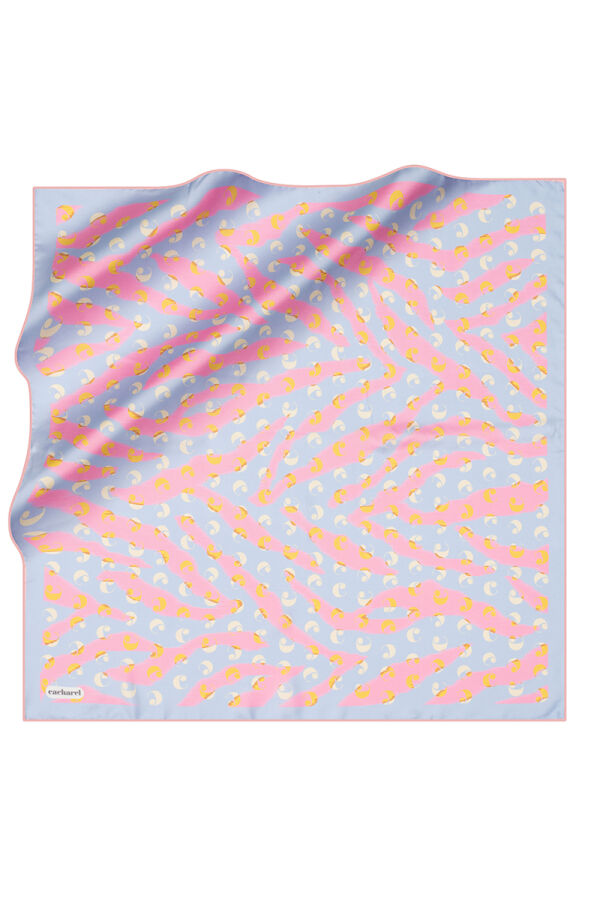 Açık Mavi 90X90 İpek Twill Eşarp - Cacharel