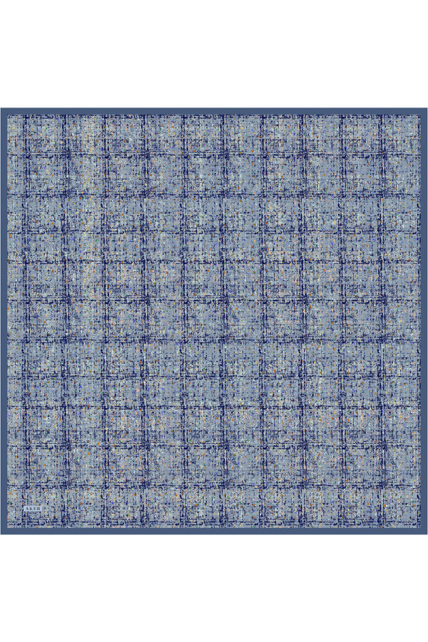 Açık Mavi 90X90 İpek Twill Eşarp - Aker