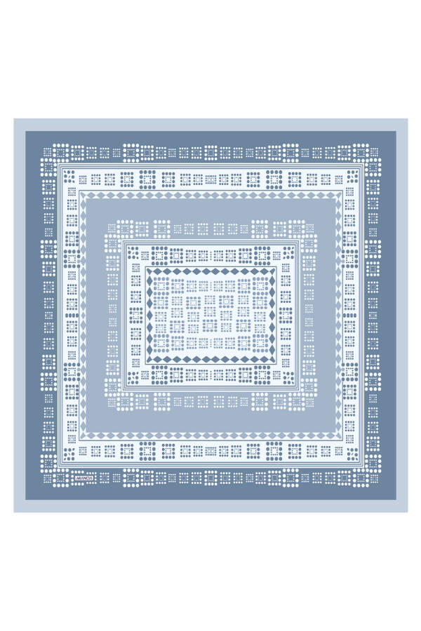 Açık Mavi 90X90 İpek Twill Eşarp - 1