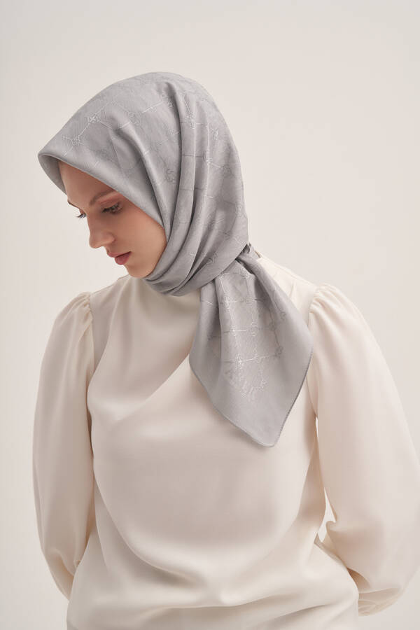 Açık Mavi 90X90 1050802 Koza Eşarp - 1