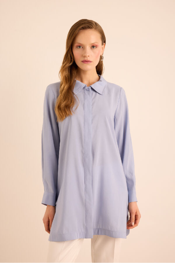 Açık Mavi Basic Tunik - Aker