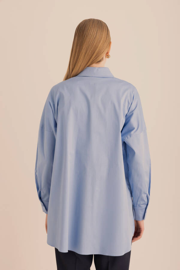 Açık Mavi Cotton Gömlek - 7