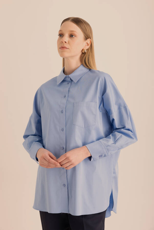Açık Mavi Cotton Gömlek - Aker (1)