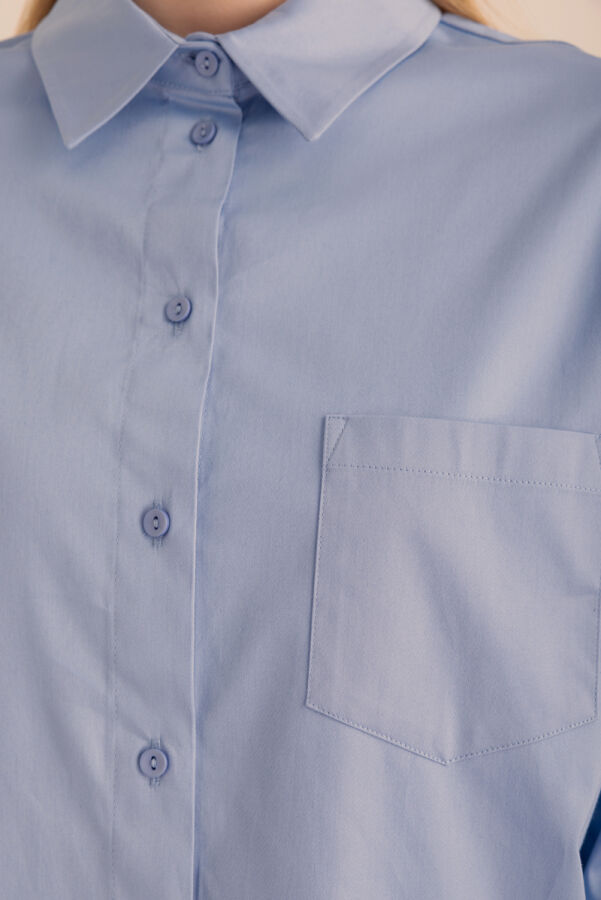 Açık Mavi Cotton Gömlek - 3