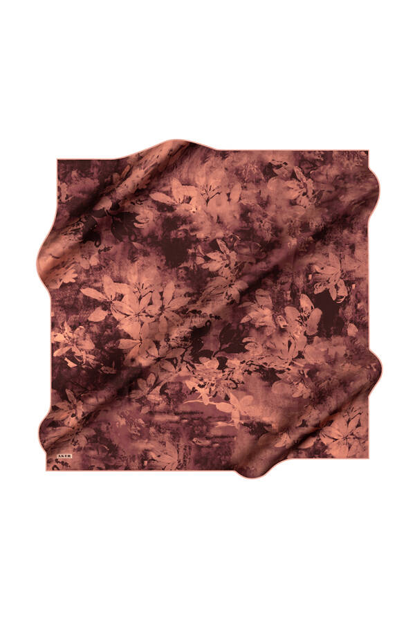 Açık Pembe 90X90 İpek Krep Saten Eşarp - 1