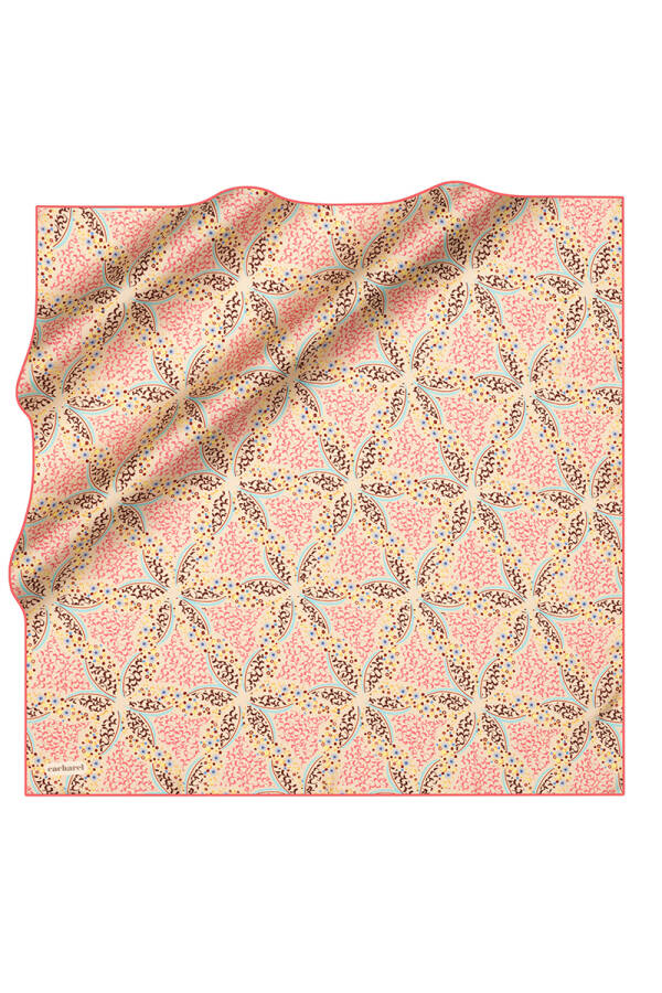 Açık Pembe 90X90 İpek Twill Eşarp - 1