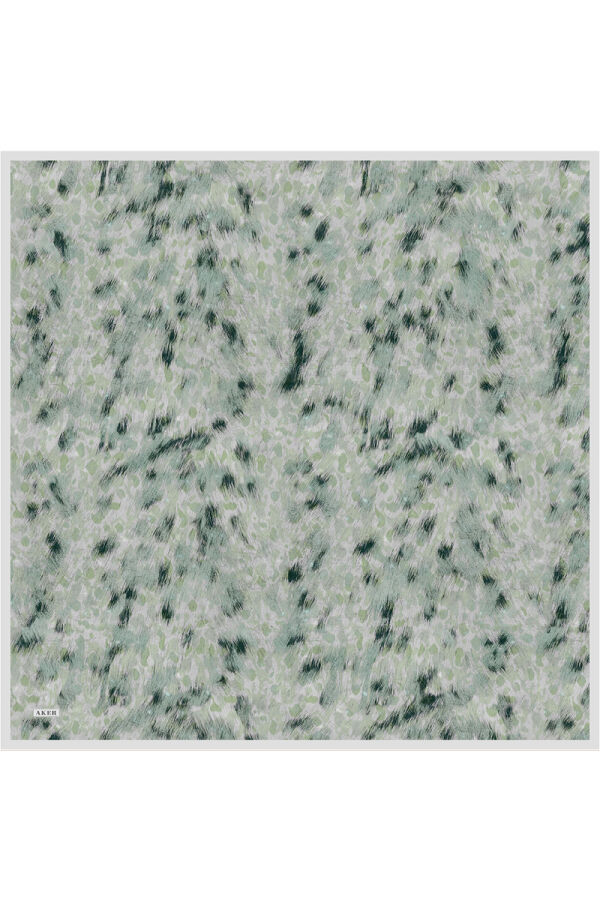 Açık Yeşil 90X90 İpek Krep Saten Eşarp - Aker
