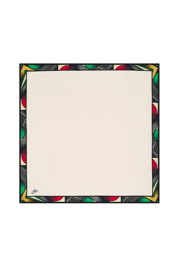 Düz Renk 90X90 Polyester Twill Eşarp - 1