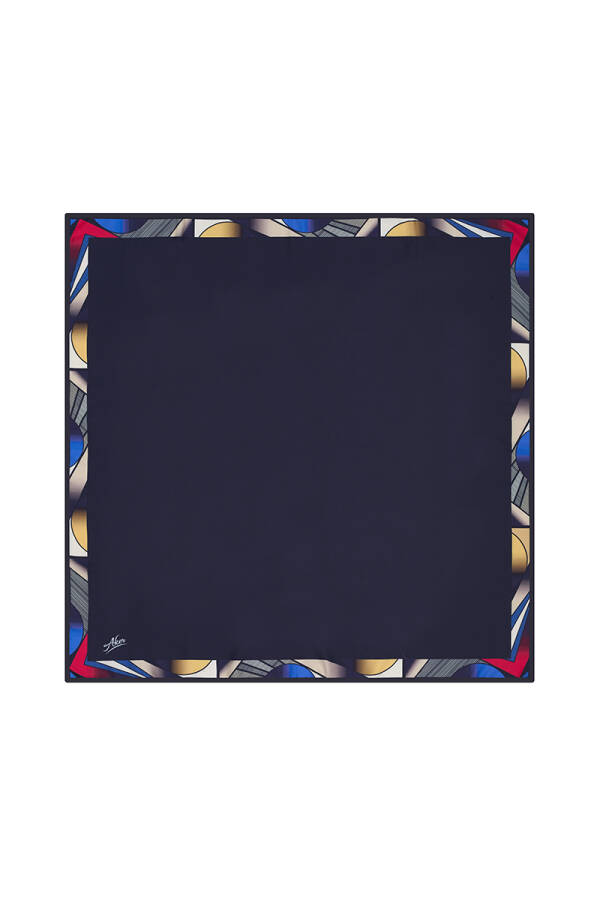 Renkli 90X90 Polyester Twill Eşarp - 1