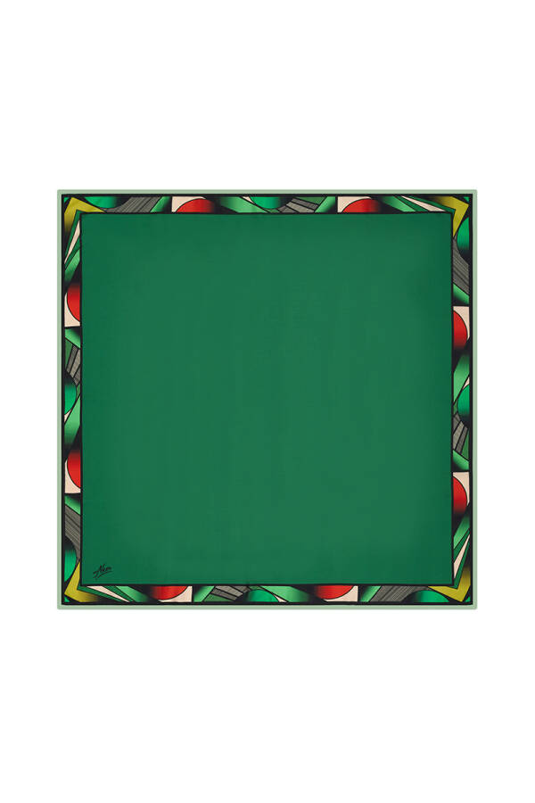 Düz Renk 90X90 Polyester Twill Eşarp - 1