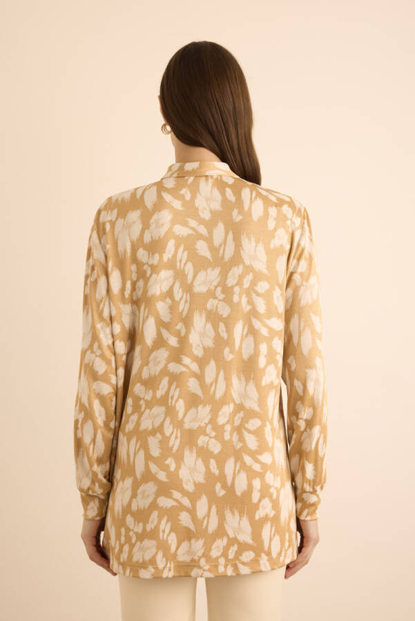 Altın Jakar Desenli Gold Viscon Düğmeli Tunik - 7