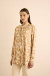 Altın Jakar Desenli Gold Viscon Düğmeli Tunik - 2