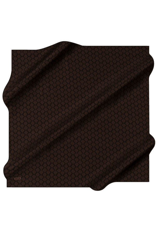 Antrasit 100X100 İpek Krep Saten Eşarp - 1