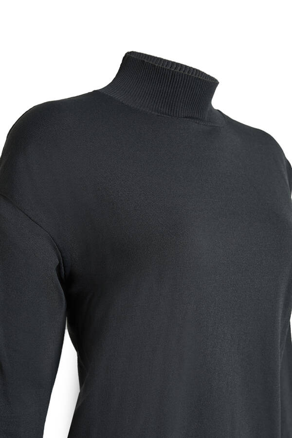 Antrasit 3656111 İnce İpli Düz Triko Tunik - Aker (1)