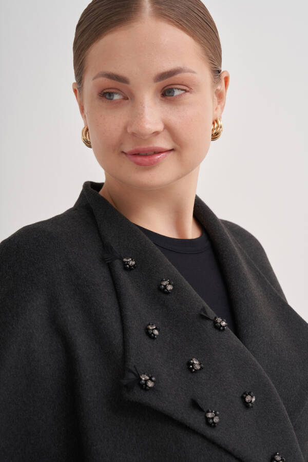 Antrasit Günlük Maxi Boy Kaban - 5