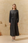 Antrasit Denim Elbise - 3