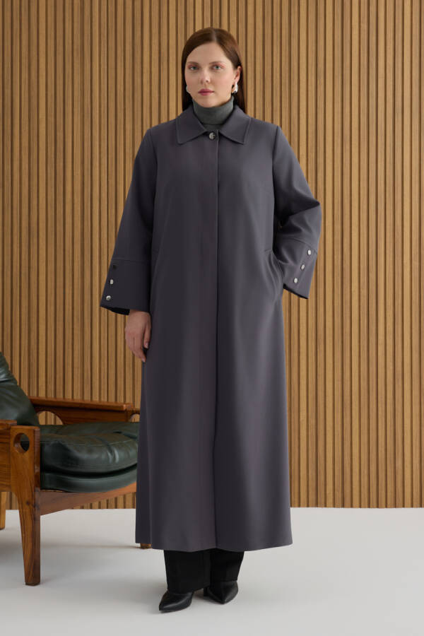 Antrasit Dokuma Pardösü - 3