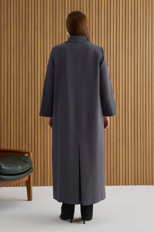 Antrasit Dokuma Pardösü - 6