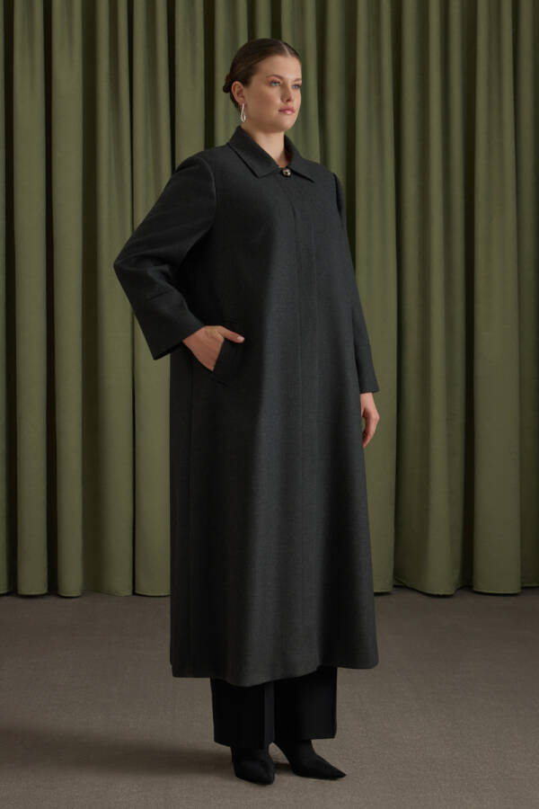 Antrasit Dokuma Pardösü - 3