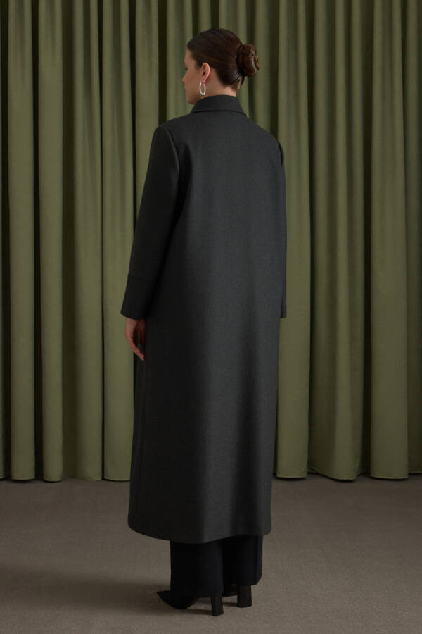 Antrasit Dokuma Pardösü - 6