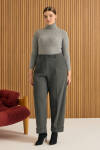 Antrasit Duble Paça Bol Form Pantolon - 2