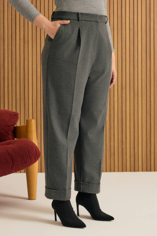 Antrasit Duble Paça Bol Form Pantolon - 3