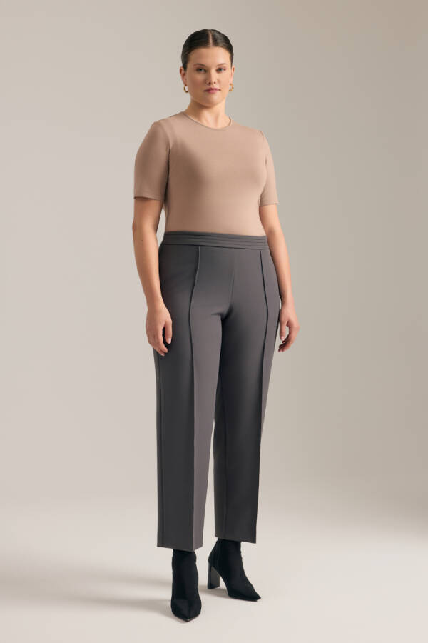 Antrasit Kemeri Pile Detaylı Pantolon - 2