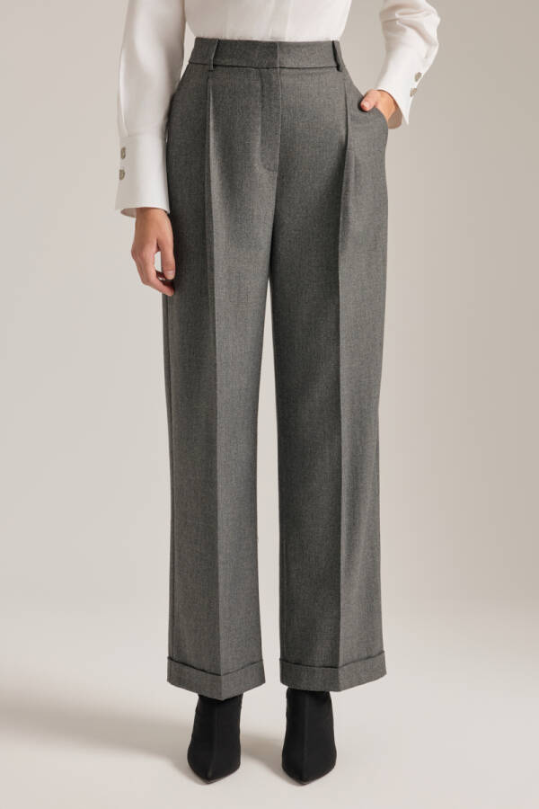 Antrasit Klasik Dokuma Pantolon - 2