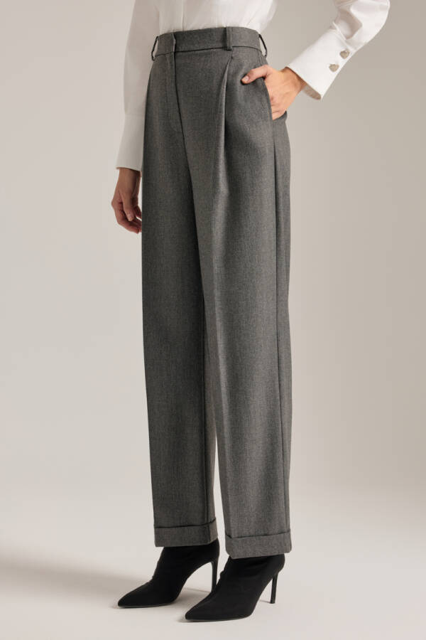 Antrasit Klasik Dokuma Pantolon - 3