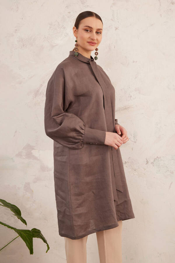 Antrasit Kravat Yaka Keten Tunik - 6