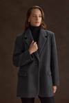Antrasit Oversize Fit Kalın Ceket 