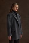 Antrasit Oversize Fit Kalın Ceket - 3