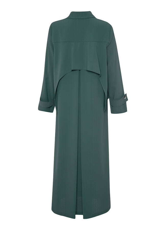 Antrasit Yakası İşlemeli Ferace - 3